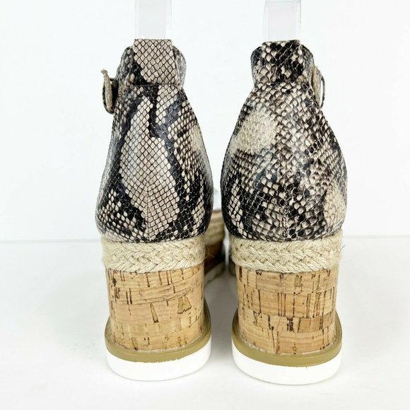 Just Fab Annika Snake Prin Faux Leather Wedge Sandals NIB Size 10 - Picture 6 of 7